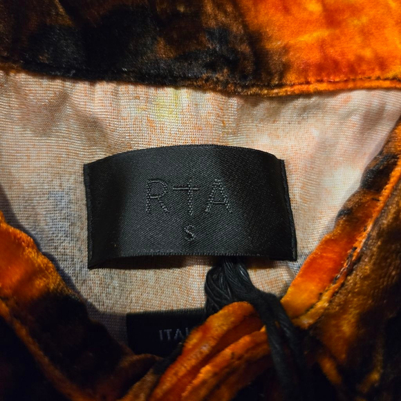 RtA Velour Button Up Size Small NWT - Picture 2 of 3